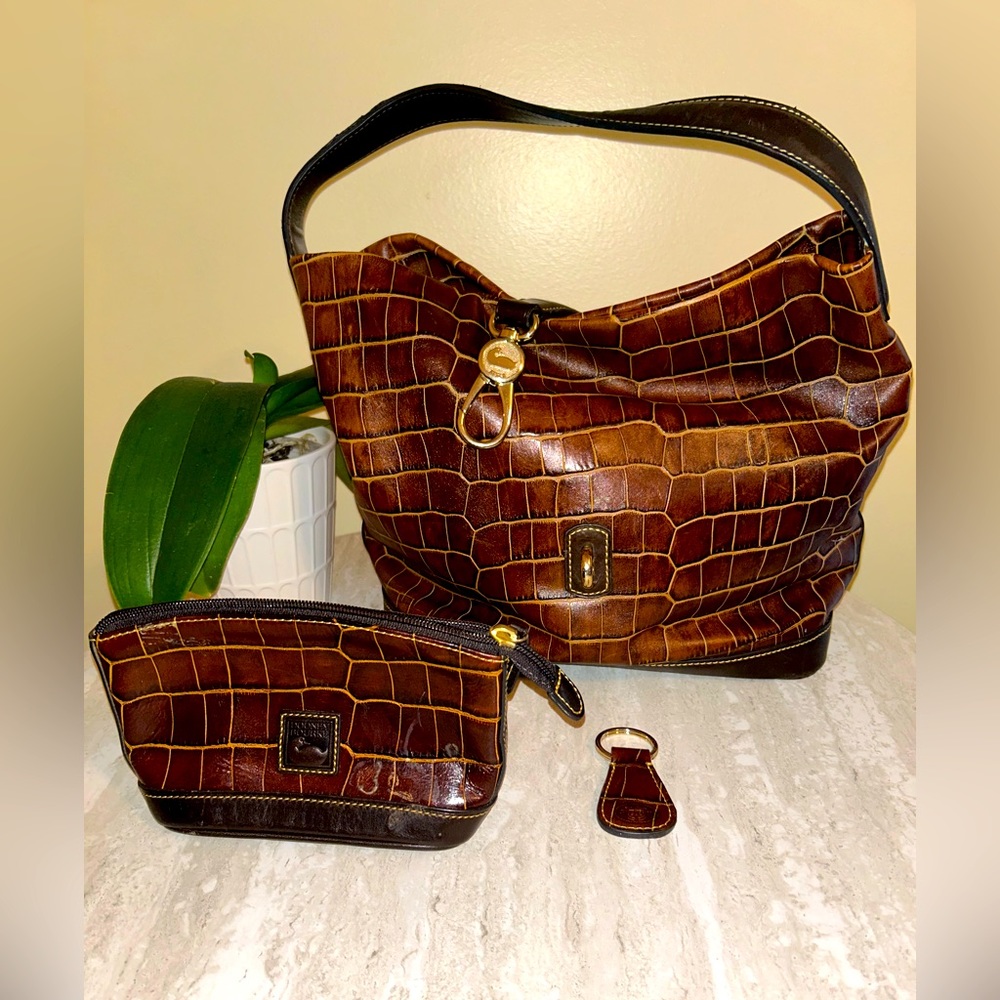 Dooney and Burke Logo Lock Shoulder Bag